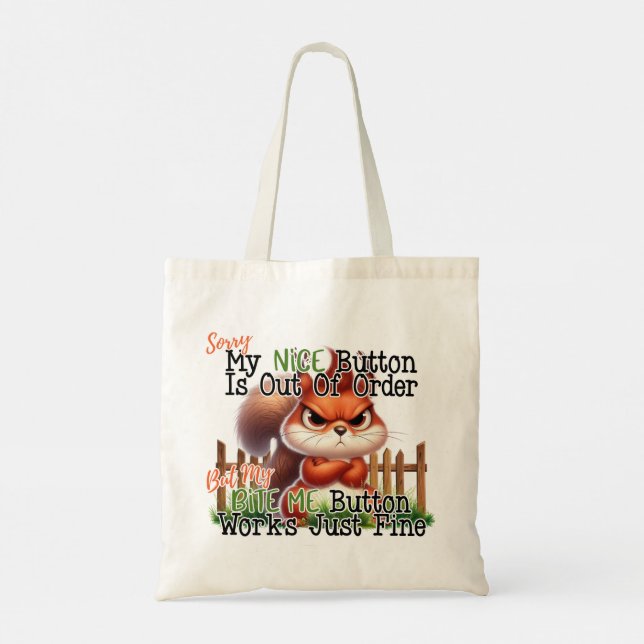 Bolsa Tote Esquilo Engraçado (Verso)