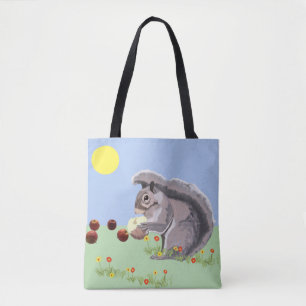 Bolsa Tote Esquilo Gelado Comendo Um Saco De Toalhas De Maçã