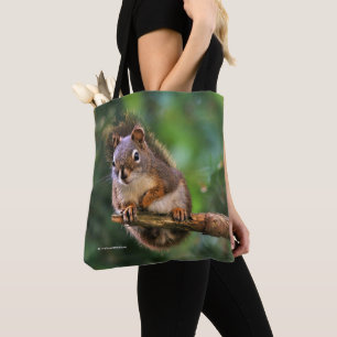 Bolsa Tote Esquilo vermelho picante no abeto