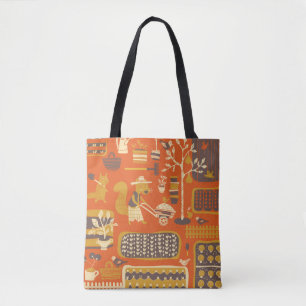 Bolsa Tote Esquilos de Jardim: Cena de Animais Whimsical