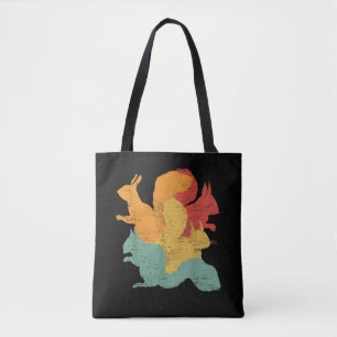Bolsa Tote Esquilos Vintage Engraçados Amante de Animais da F
