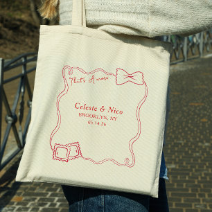 Bolsa Tote Esse é Amore Drawn Pasta Red Casamento Italiano