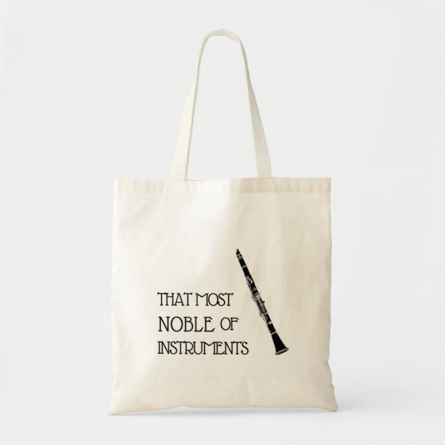 Bolsa Tote Esse o mais nobre dos instrumentos - clarinete (Frente)