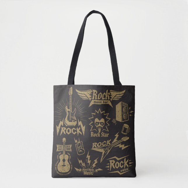 Bolsa Tote Essência da música rock endêmica (Frente)