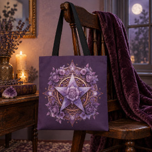 Bolsa Tote Essenciais da Coven – Design de Pentácu