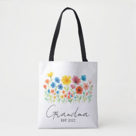 Bolsa Tote Est Personalizado. Ano - Vovó Wildflower