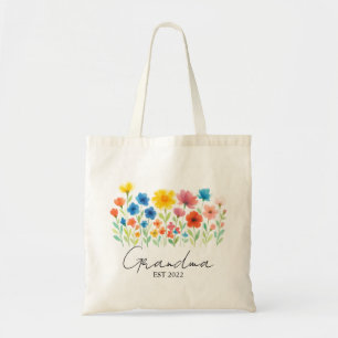 Bolsa Tote Est Personalizado. Ano - Vovó Wildflower
