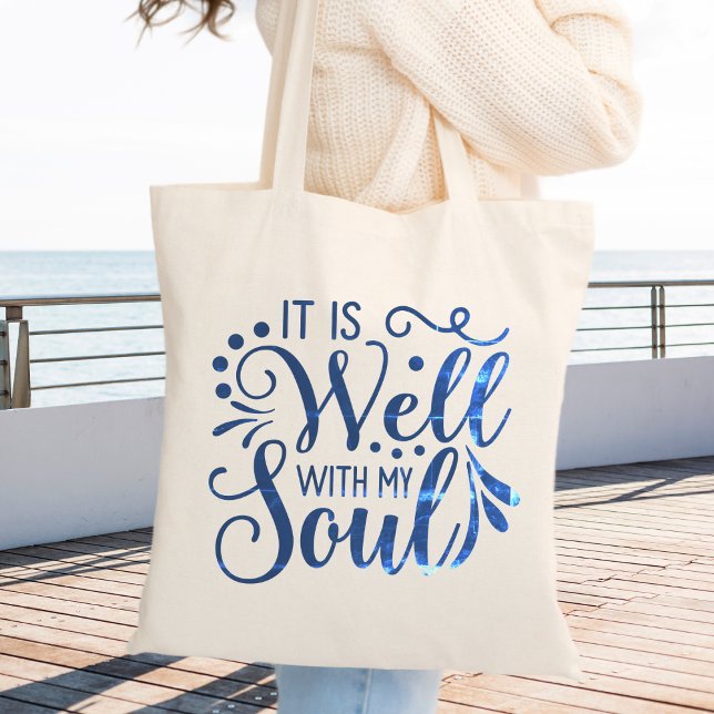 Bolsa Tote Está bem com a minha alma (It is Well with my Soul Faith Based Christian Tote Bag)
