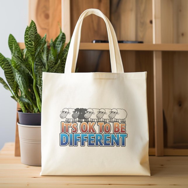 Bolsa Tote Está bem ser diferente de galinha negra (Custom Tote Bag)
