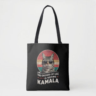 Bolsa Tote Esta Dona de Gatos sem Filhos está Votando Kamala