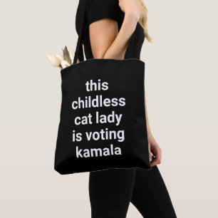 Bolsa Tote Esta gata sem filhos está votando no kamala.