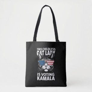 Bolsa Tote Esta Senhora de Gato Infantil Está Votando Kamala-