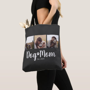 Bolsa Tote Estabelecida Mãe de Cachorro Script Preto 3 Fotos