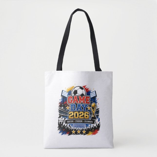 Bolsa Tote Estádio de Futebol do Dia de Jogo da Moda 2026  (Frente)