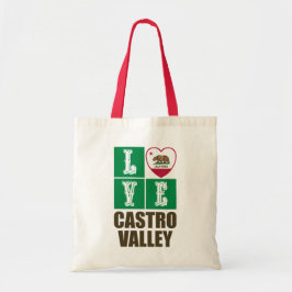 Bolsa Tote Estado da Califórnia Flag Heart Castro Valley