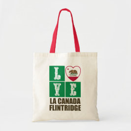 Bolsa Tote Estado da Califórnia Flag Heart La Canada Flintrid
