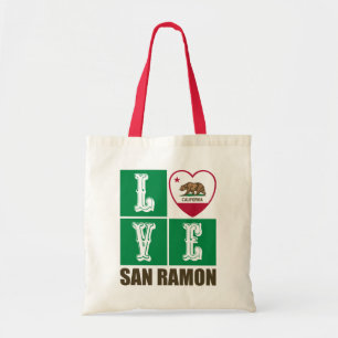 Bolsa Tote Estado da Califórnia Flag Heart San Ramon