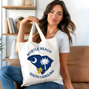 Bolsa Tote Estado da Carolina do Sul Flor Amarelo Amarelo Jes
