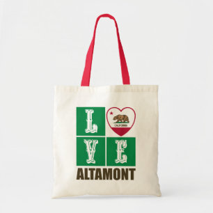 Bolsa Tote Estado da República da Califórnia Flag Heart Alt