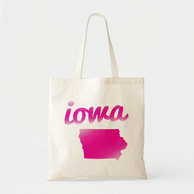 Bolsa Tote Estado de Iowa no rosa (Frente)