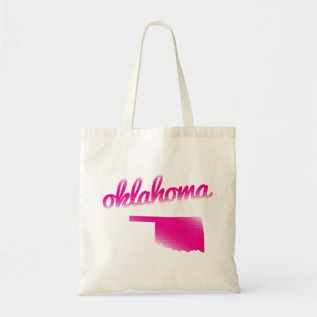Bolsa Tote Estado de Oklahoma no rosa (Frente)