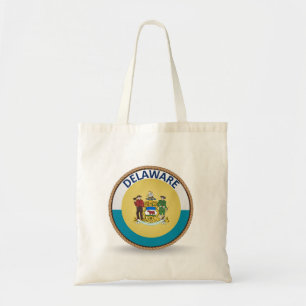 Bolsa Tote Estado de sacola do selo da bandeira de Delaware