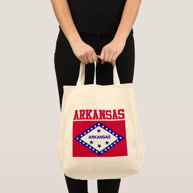 Bolsa Tote Estado do Arkansas Flag Tote Bags (Frente (produto))
