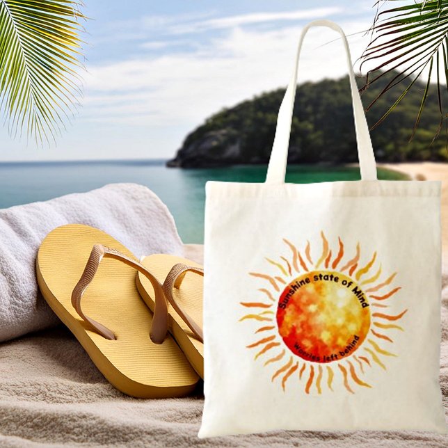 Bolsa Tote Estado mental de sol, Preocupações deixadas para t (Criador carregado)