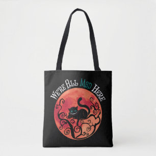 Bolsa Tote Estamos todos loucos aqui - Cheshire Cat Full Moon
