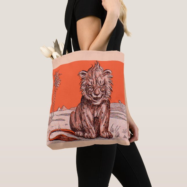 Bolsa Tote estampa de leão sorrindo (Close Up)
