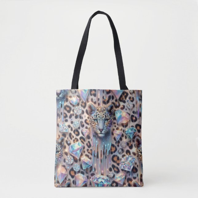 Bolsa Tote Estampa de Leopardo Opala Feminina (Frente)