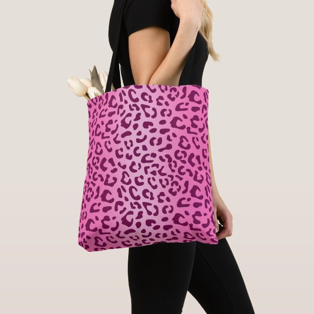 Bolsa Tote Estampa de leopardo rosa elegante (Close Up)