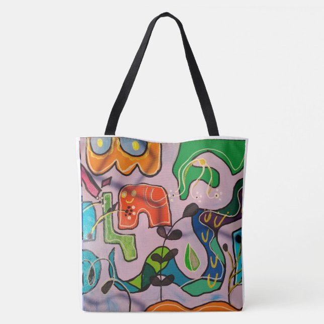 Bolsa tote, estampa em toda a área, Bolsa Tote de (Verso)