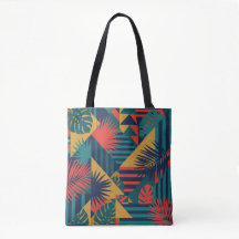 Estampa Geométrica Bauhaus Tropical Vibrante de Fo