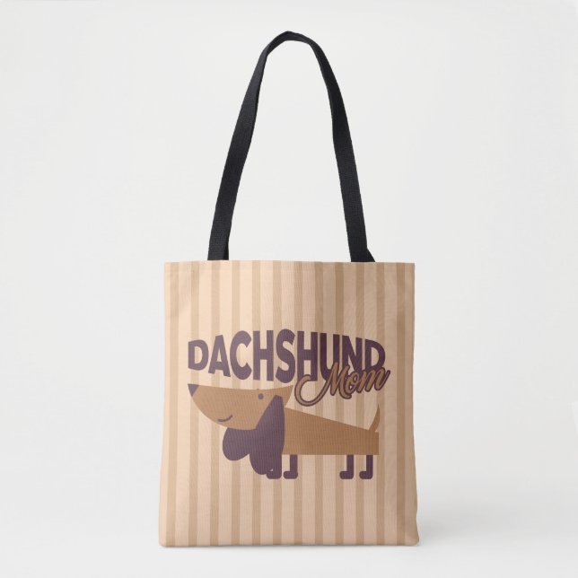 Bolsa Tote Estampa Total Dachshund Mamãe (Frente)