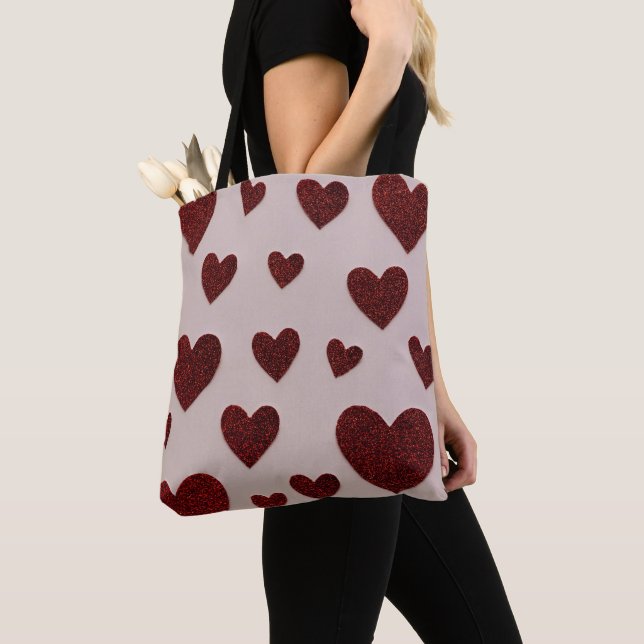 Bolsa Tote Estampa Total de Corações (Close Up)