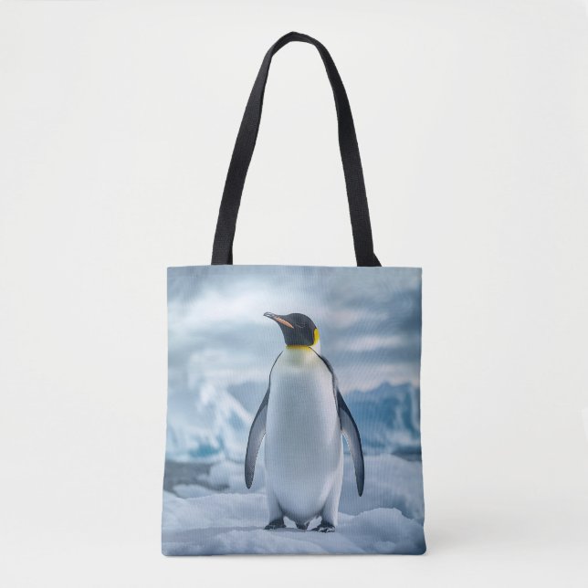 Bolsa Tote Estampa Total de Pinguim (Frente)