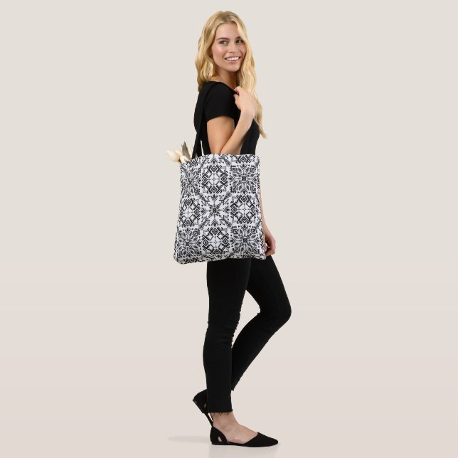 Bolsa Tote Estampado de Tejido Artesanal | Efecto Punto Boho  (No(a) Modelo)