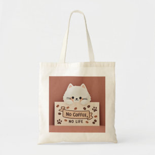 Bolsa Tote Estampas de pata de gato e feijão-de-café