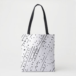 Bolsa Tote Estampas ou bolinhas pretas, brancas, de cinza