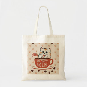 Bolsa Tote Estampas pequenas de pata de gato e Poster de café