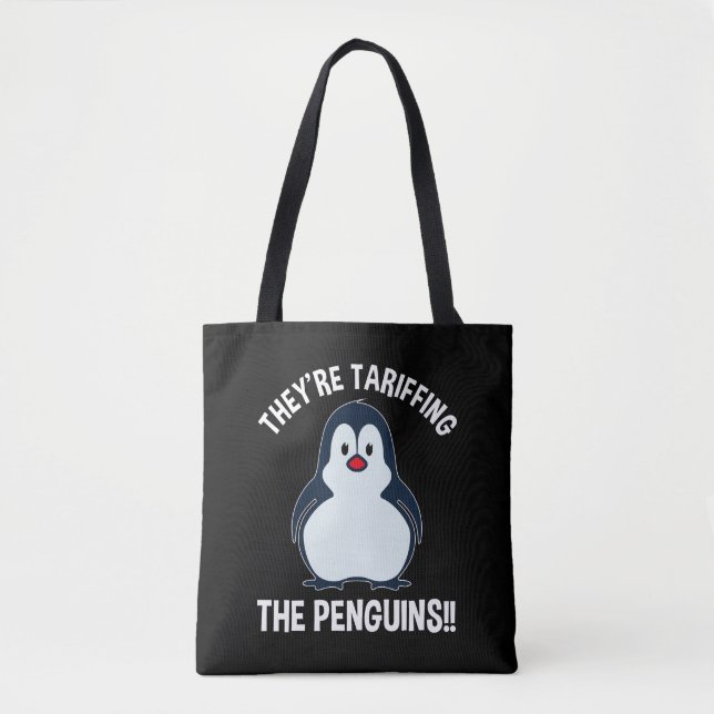 Bolsa Tote Estão a Tarifar os Pinguins! (Frente)