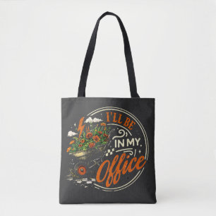 Bolsa Tote Estarei No Meu Escritório Carrinho De Jardim Flor
