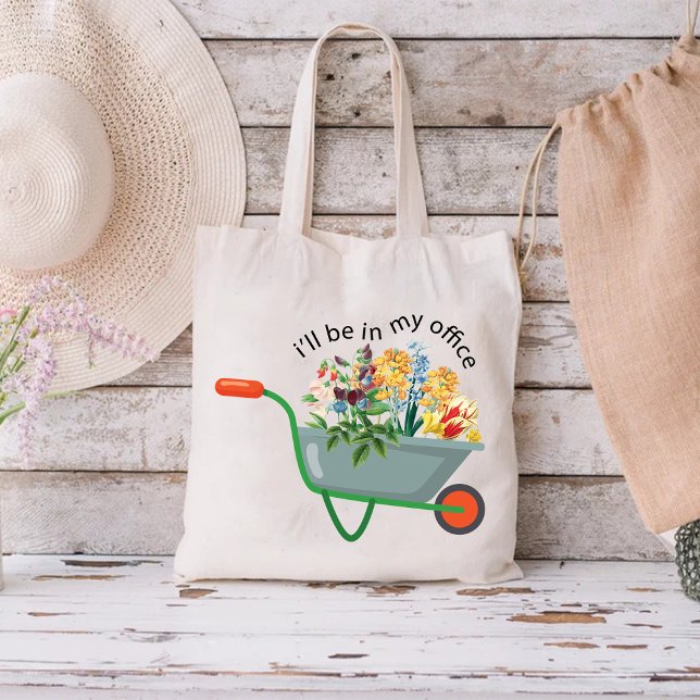 Bolsa Tote Estarei no meu escritório / Jardim Flor Mãe (I'll Be In My Office / Mom Flower Garden Tote Bag)
