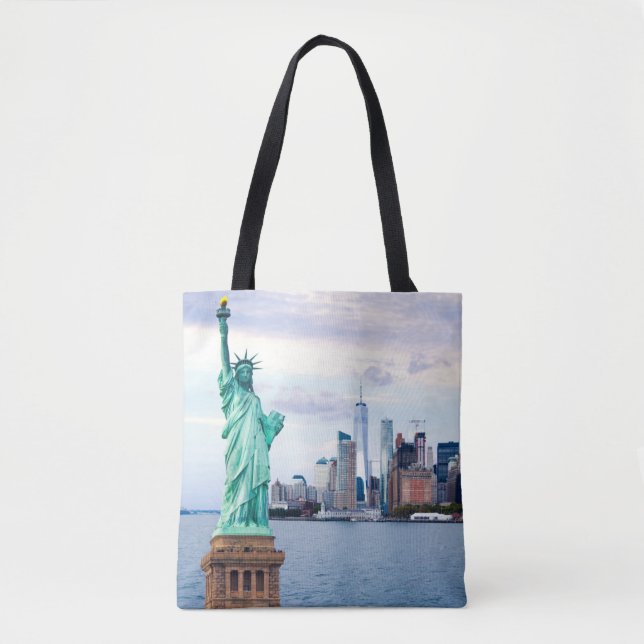 Bolsa Tote Estátua da Liberdade com o World Trade Center (Frente)