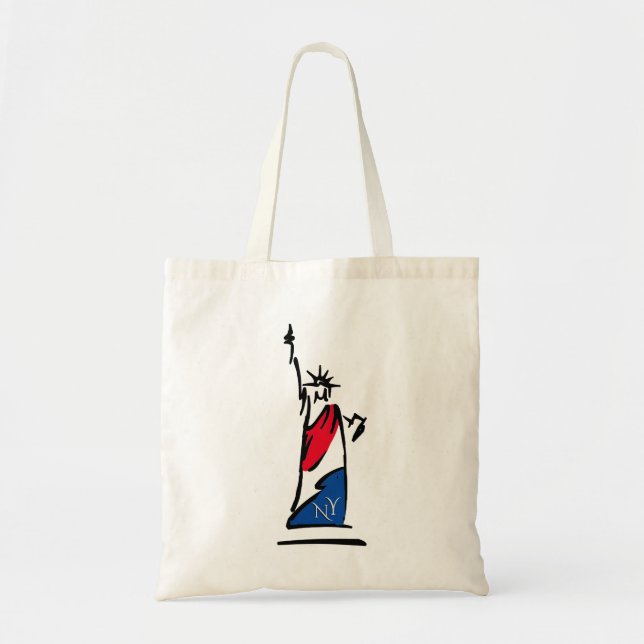 Bolsa Tote Estátua da Liberdade / Listras da Dama da Liberdad (Frente)