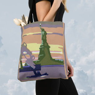 Bolsa Tote Estátua da liberdade, Nova Iorque, viagens vintag