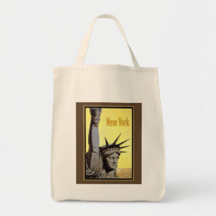 Bolsa Tote estátua da liberdade nova york pôster de viagem vi
