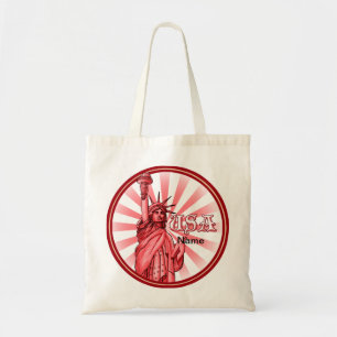 Bolsa Tote Estátua da Liberdade Vermelha EUA Tote Bag