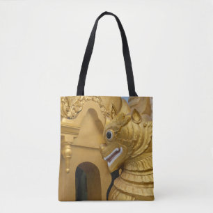 Bolsa Tote Estátua do Leão Dourado no Templo